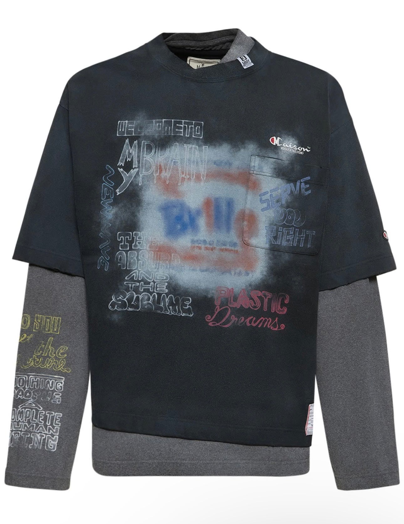 Maison Mihara Yasuhiro Combined cotton long sleeve t-shirt