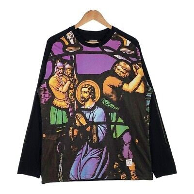 2007 Supreme Stained Glass Jesus Long Sleeve Raglan Shirt