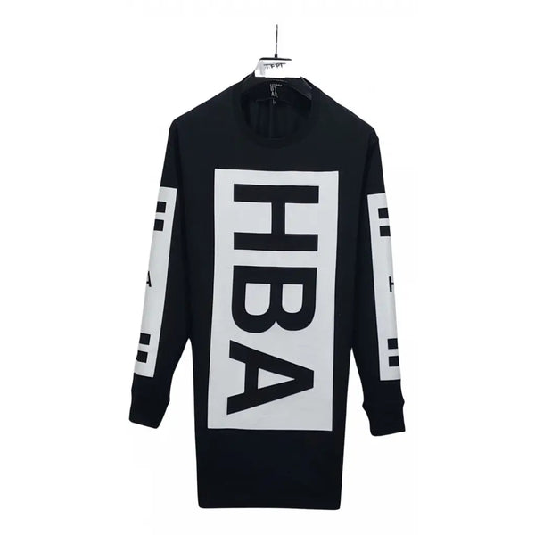 HBA 地形図風長袖カットソー L ブラック Hood by air HBA 地形図風長袖